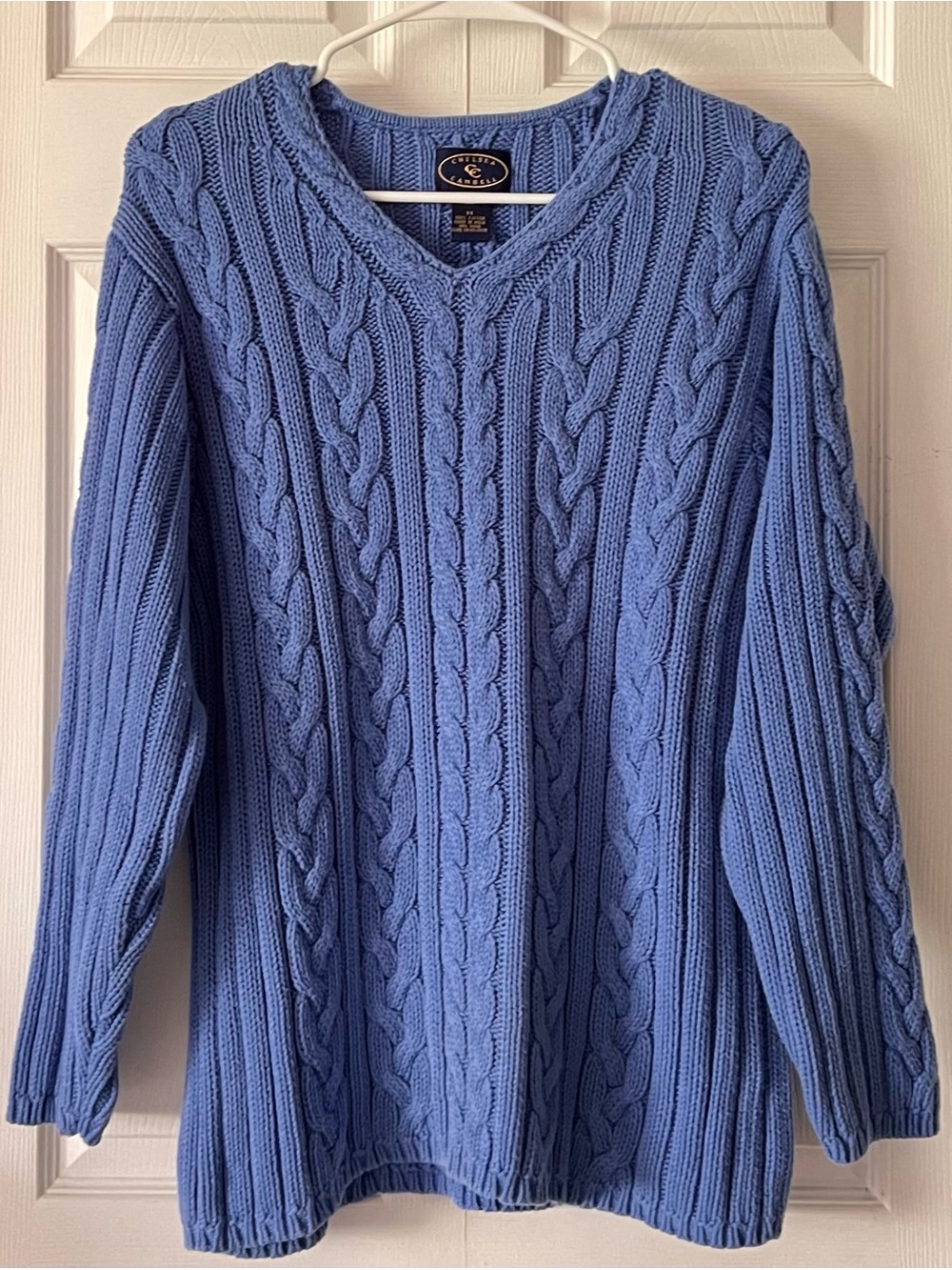 Chelsea Cambell Cable Knit V-Neck Sweater